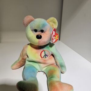Ty Beanie Baby: Peace Bear  Multicolor